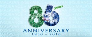 2016 Malayan Insurance 86 Years anniversary logo