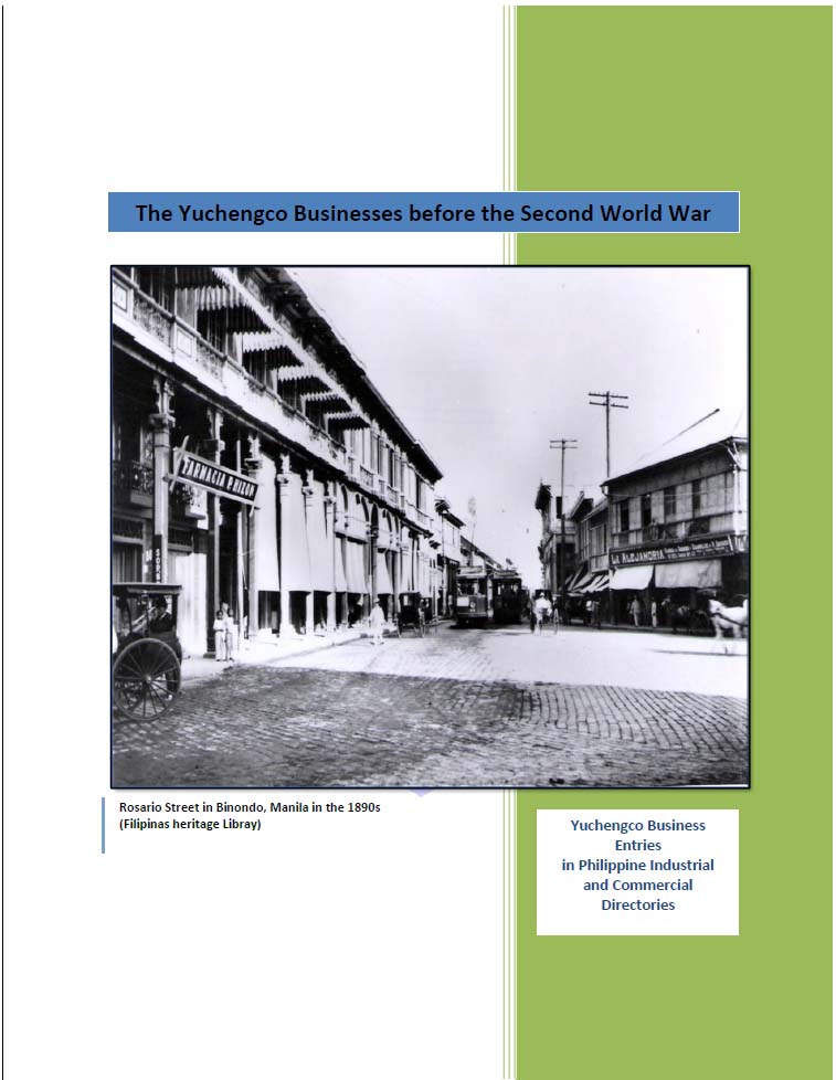 Yuchengco Businesses before WW2 Yuchengco Businesses before WW2